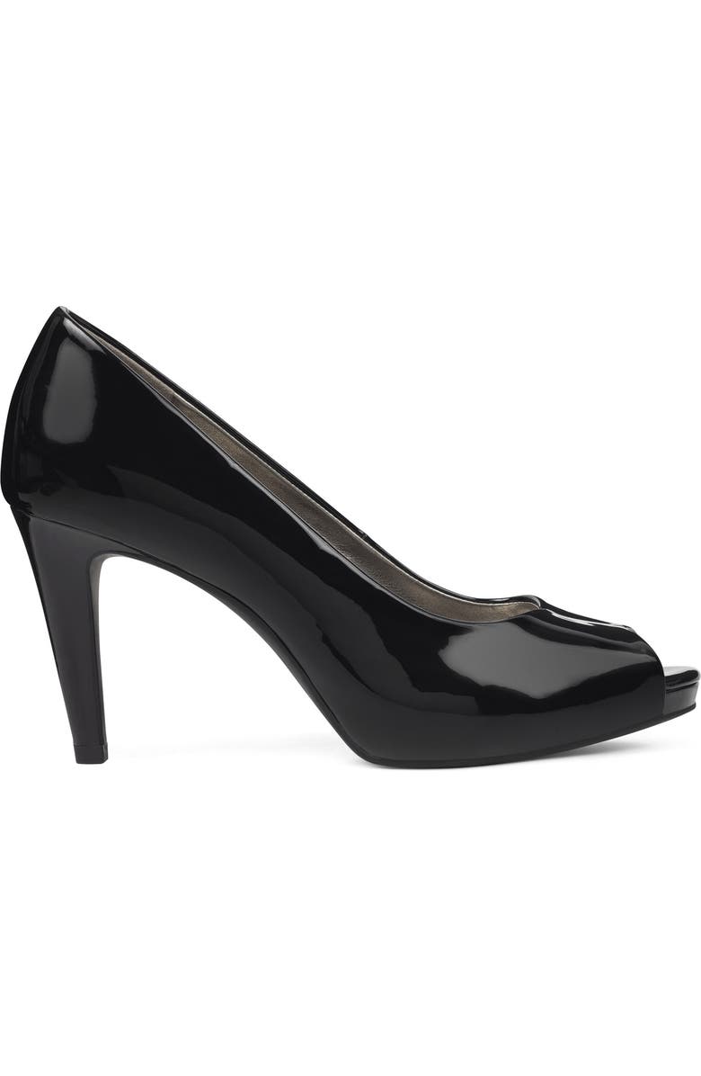 Bandolino Rainaa Peep Toe Pump, Alternate, color, Black Patent