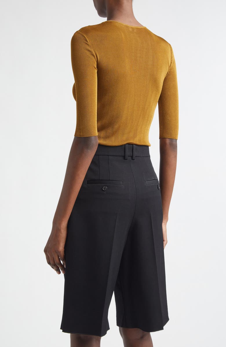 Saint Laurent Viscose Rib Sweater, Alternate, color, Mordore