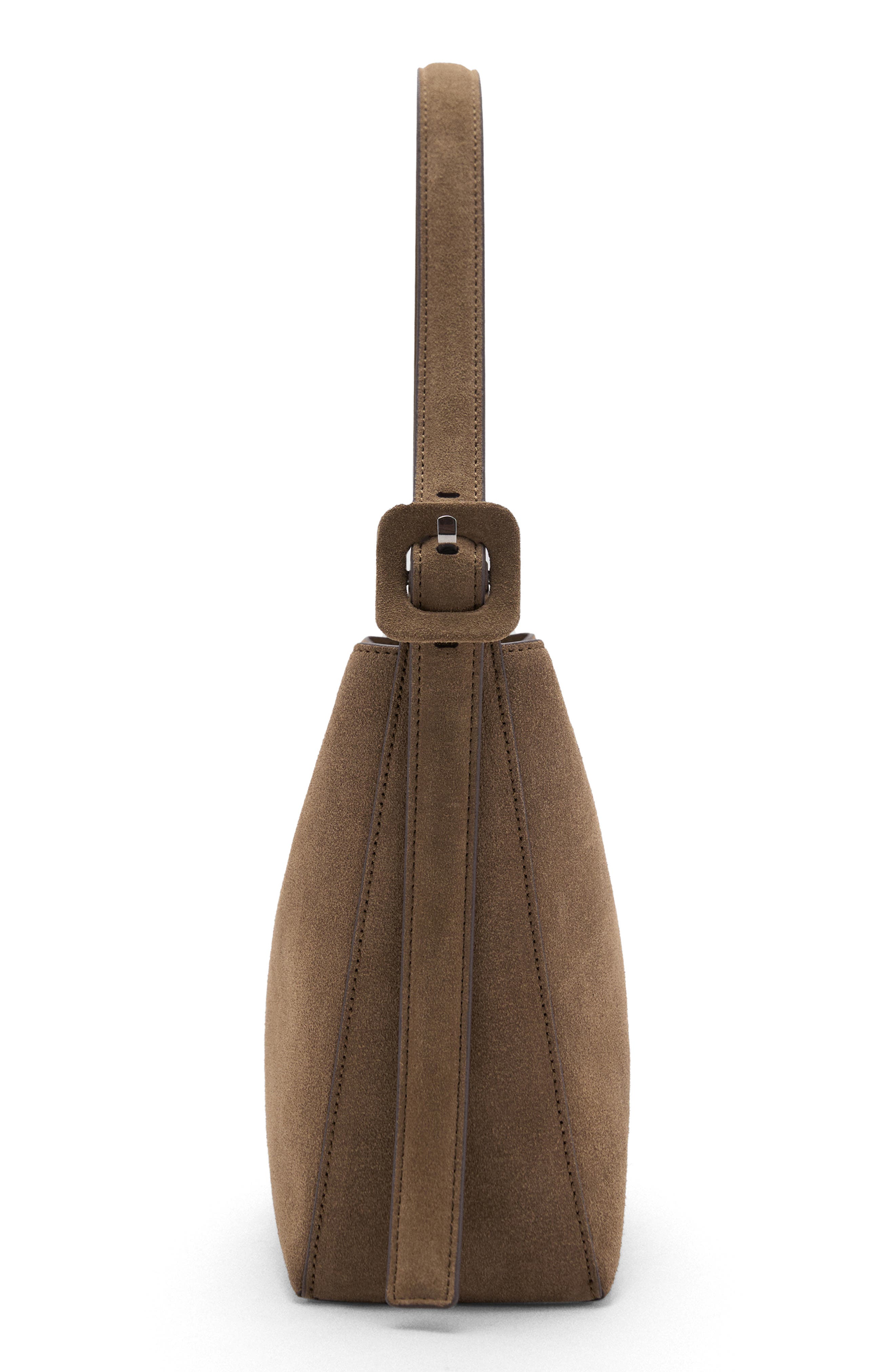 MANGO Suede Shopper Bag, Alternate, color, Khaki