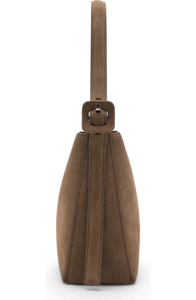 MANGO Suede Shopper Bag, Alternate, color, Khaki