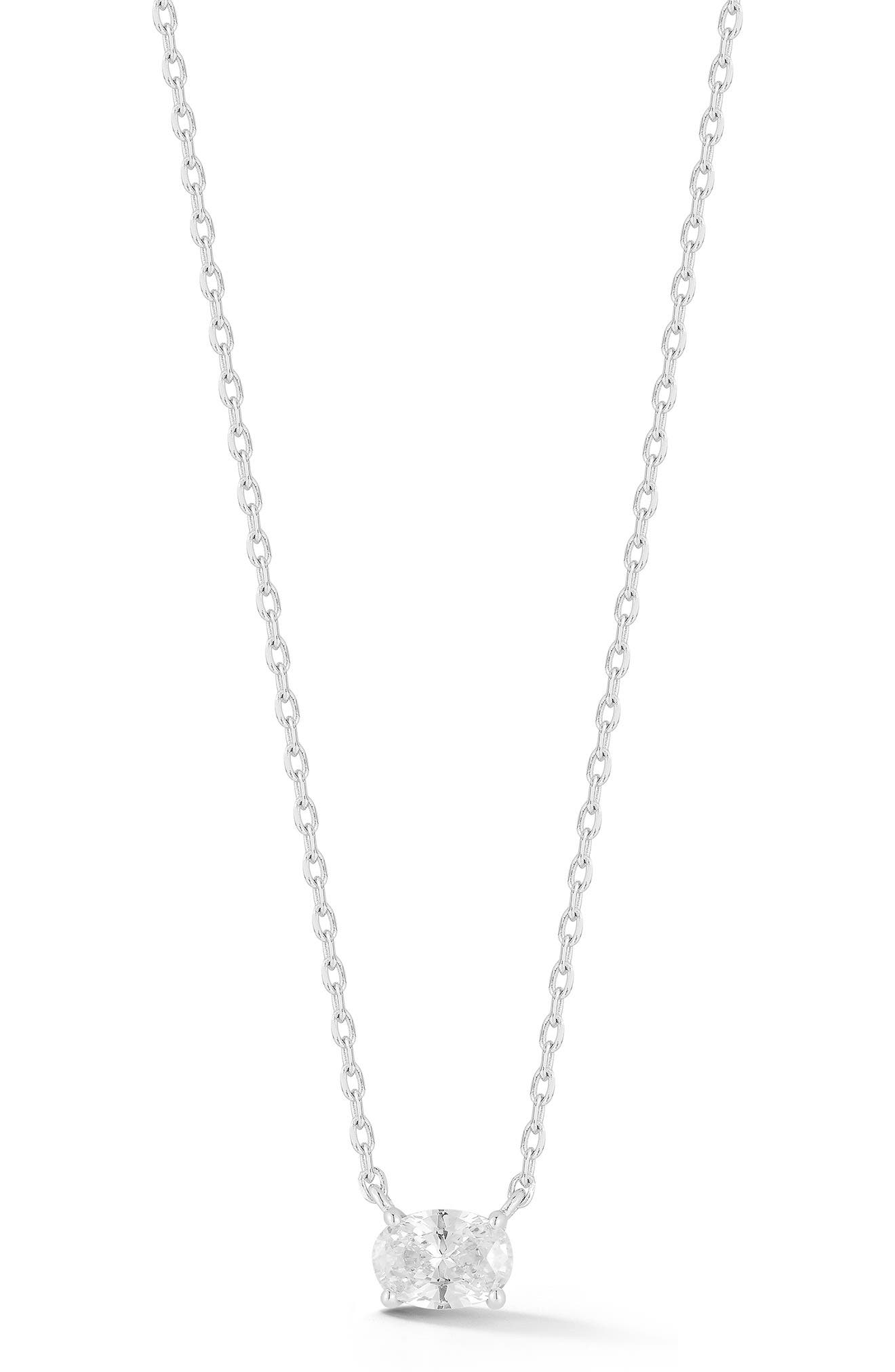 Oval Cubic Zirconia Pendant Necklace