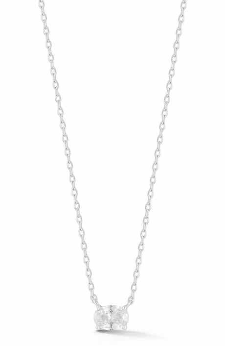 Oval Cubic Zirconia Pendant Necklace
