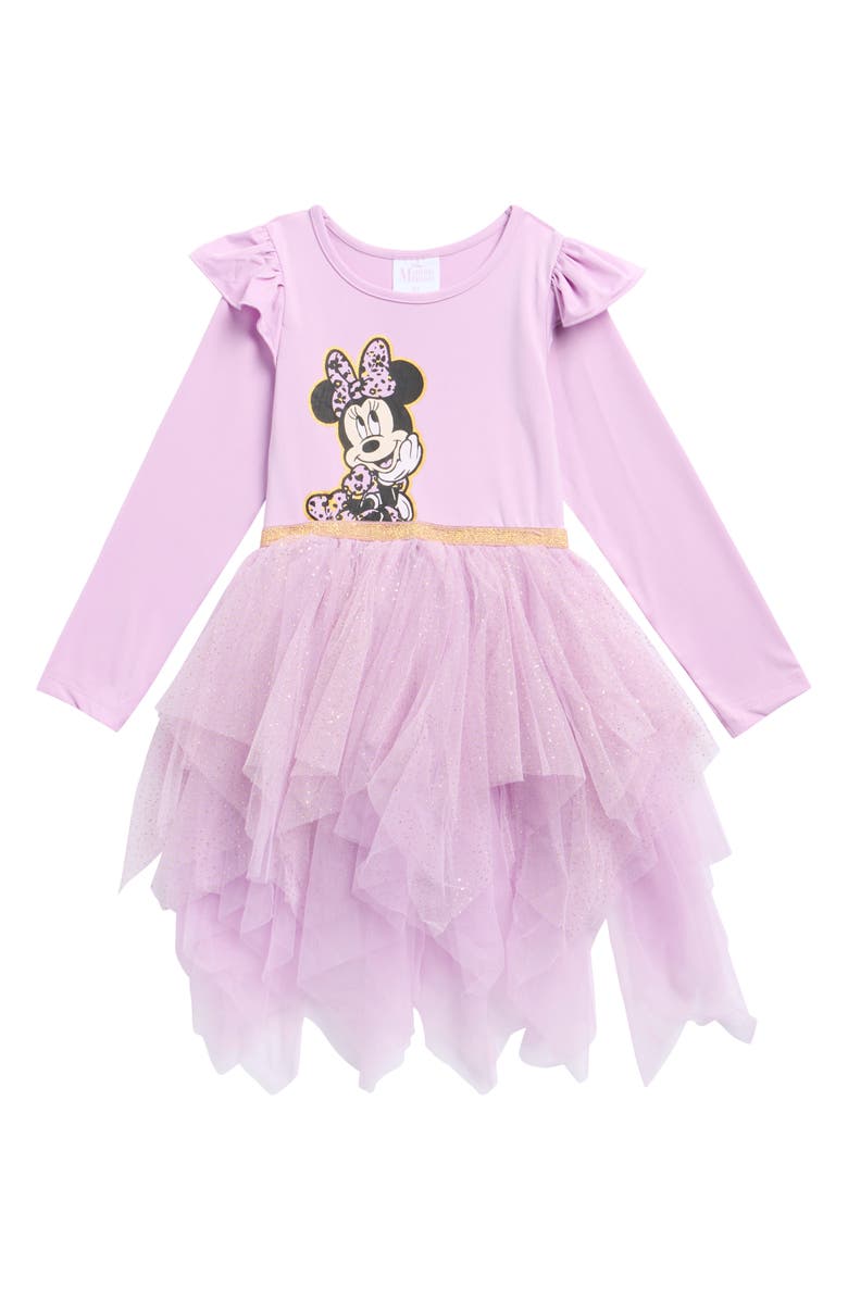 Happy Threads Kids' Belle Ruffle Long Sleeve Tutu Party Dress, Main, color, Purple