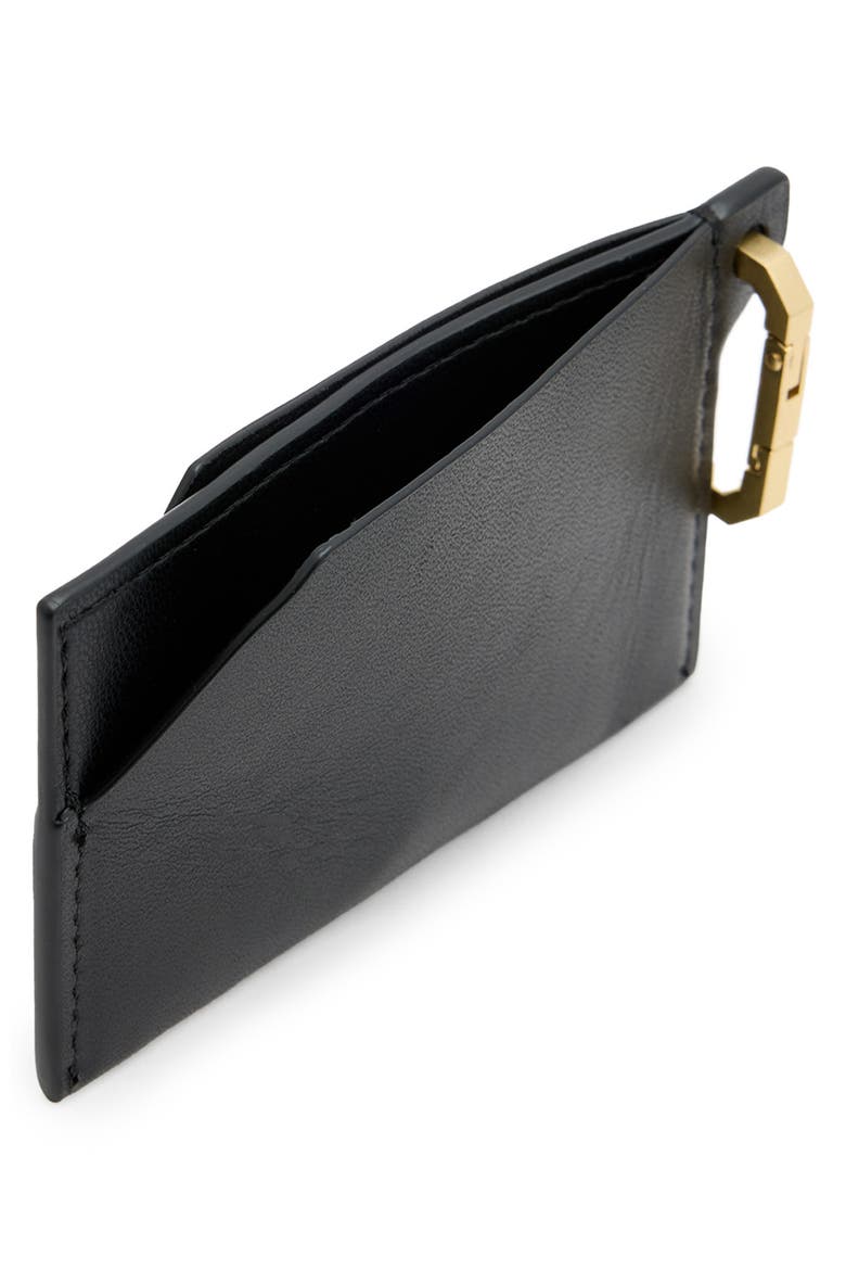 Hex Leather Cardholder, Alternate, color, BLACK
