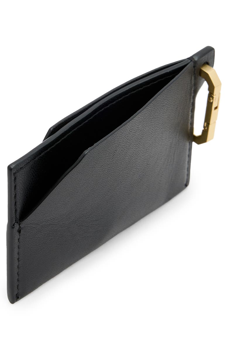AllSaints Hex Leather Cardholder, Alternate, color, Black