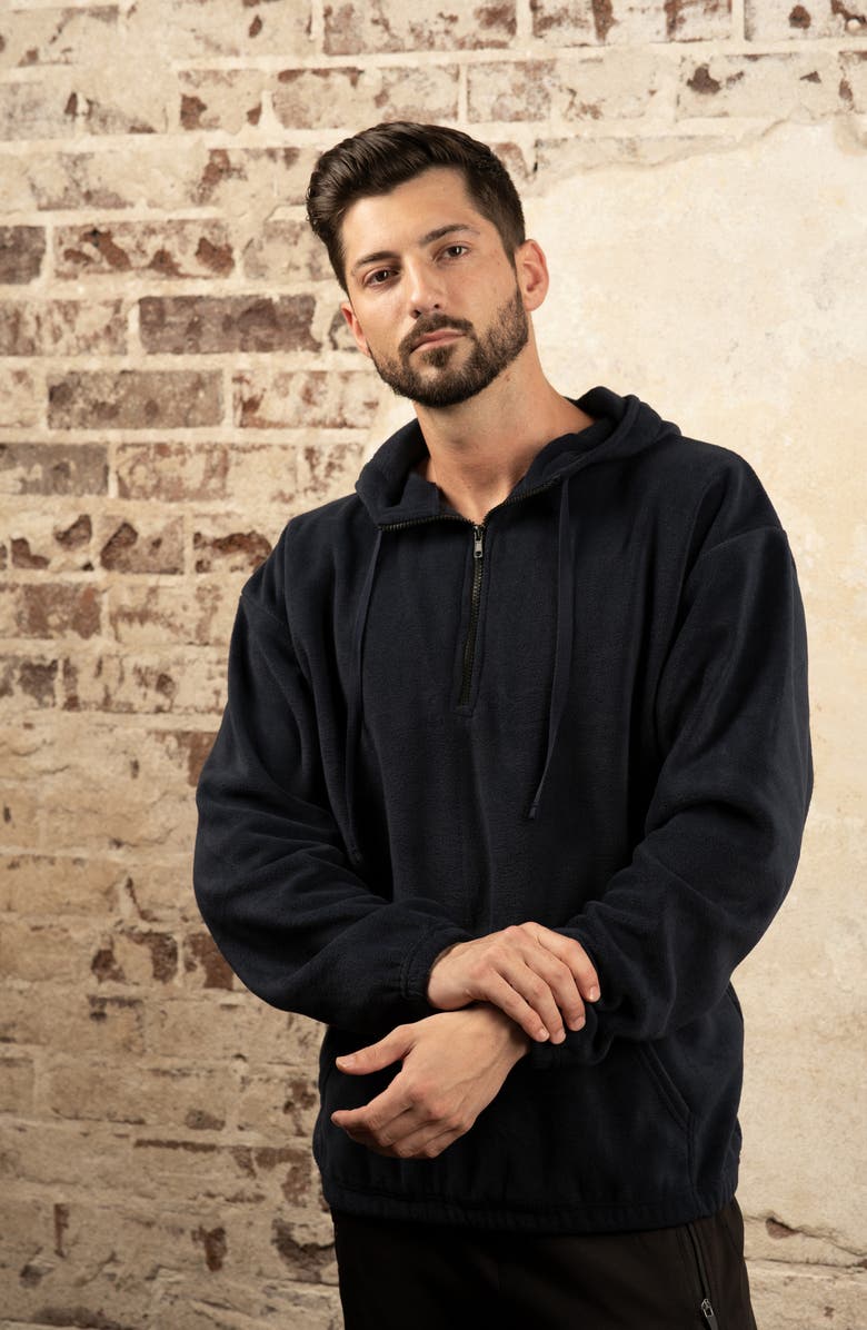 BURNSIDE Polar Fleece Quarter Zip Hoodie, Alternate, color, Black