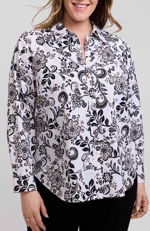 Margie Daisy Cotton Button-Up Shirt