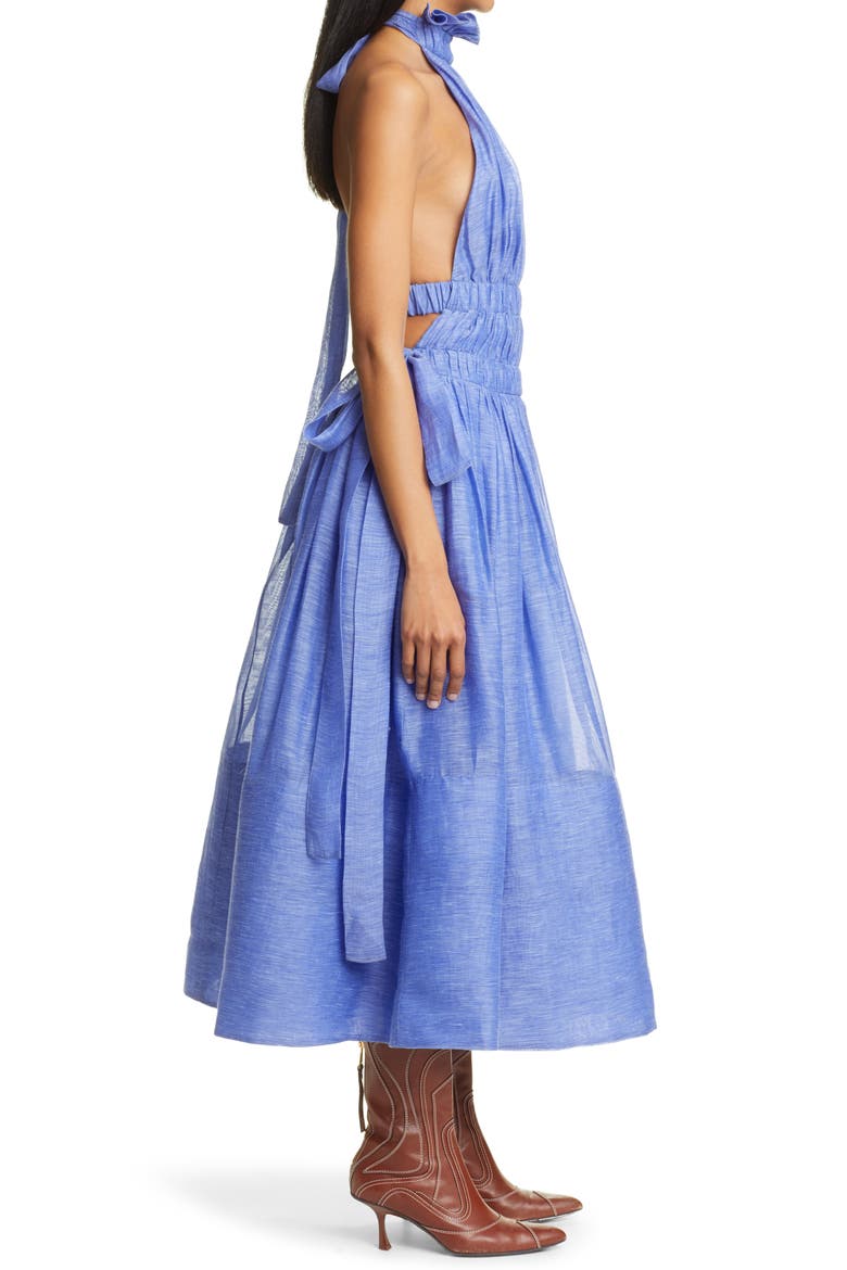 Luminous Halter Gown, Alternate, color, CORNFLOWER