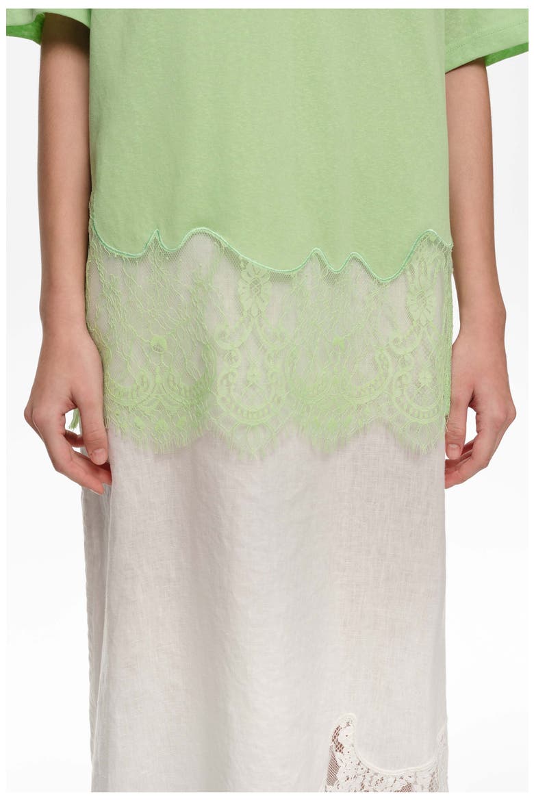 Long Lace T-shirt, Alternate, color, APPLE GREEN