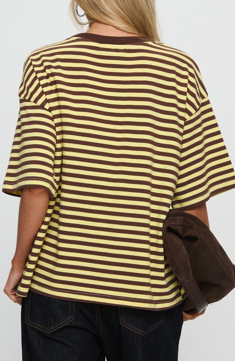 Princess Polly Settle Down Stripe Oversize T-Shirt, Alternate, color, Yellow