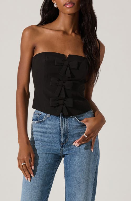 ASTR the Label Strapless Bow Top in Black 