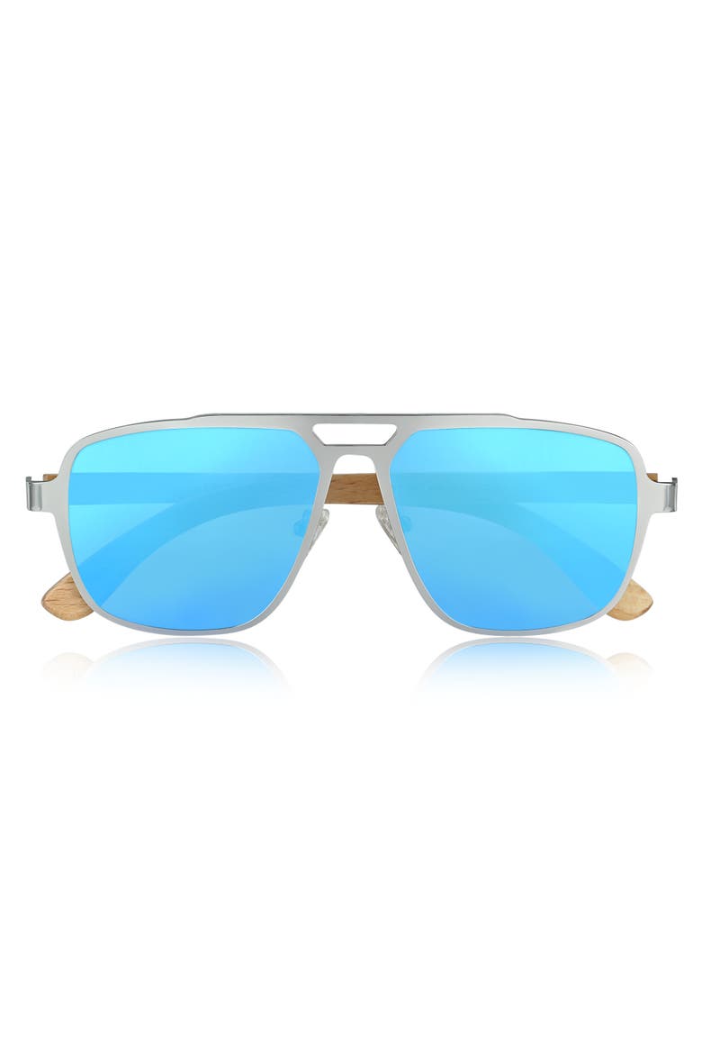 Avila Polarized Sunglasses, Alternate, color, Bamboo/Blue