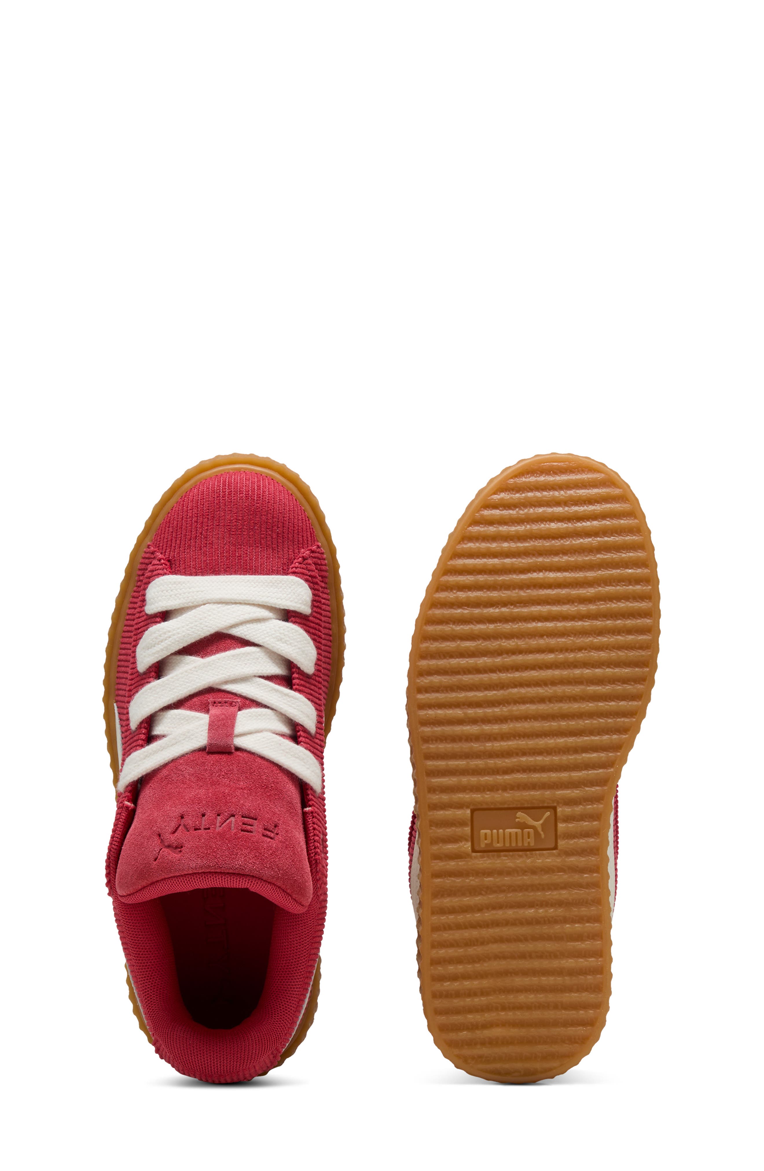 x FENTY Kids' Creeper Phatty Corduroy Sneaker, Alternate, color, CLUB RED-WARM WHITE-GUM