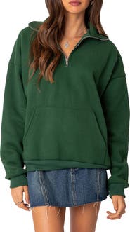 EDIKTED Oversize Quarter Zip Sweatshirt