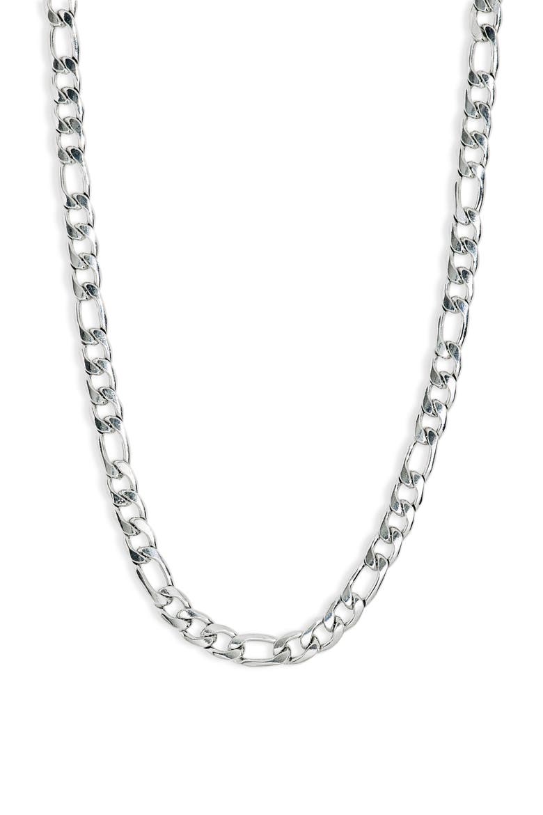 Men's Figaro Chain Necklace, Alternate, color, SILVER