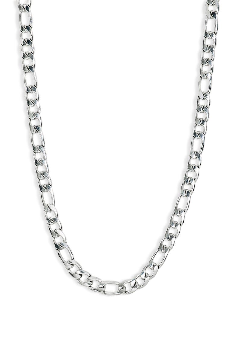 NORDSTROM RACK Men's Figaro Chain Necklace, Alternate, color, Silver