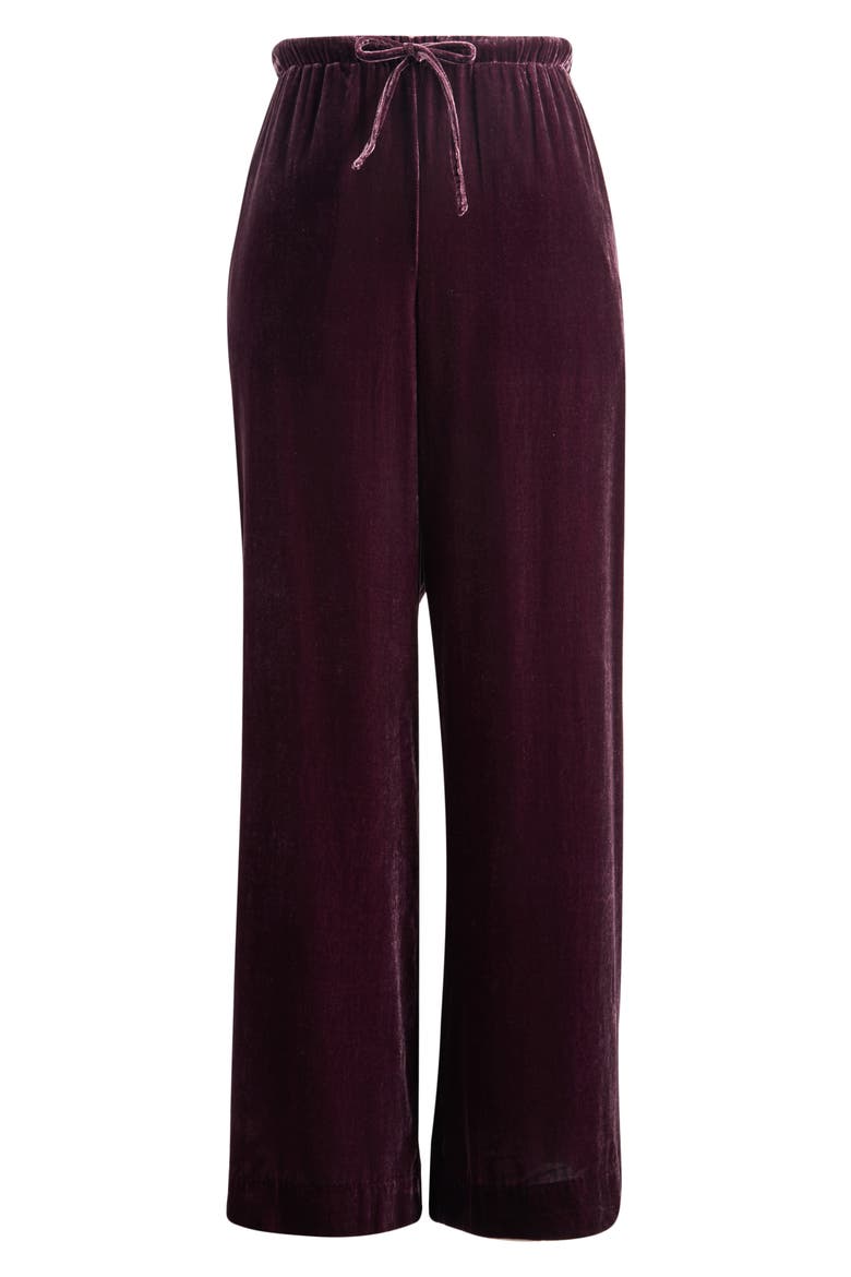 Bella Velvet Drawstring Pants, Alternate, color, FIG