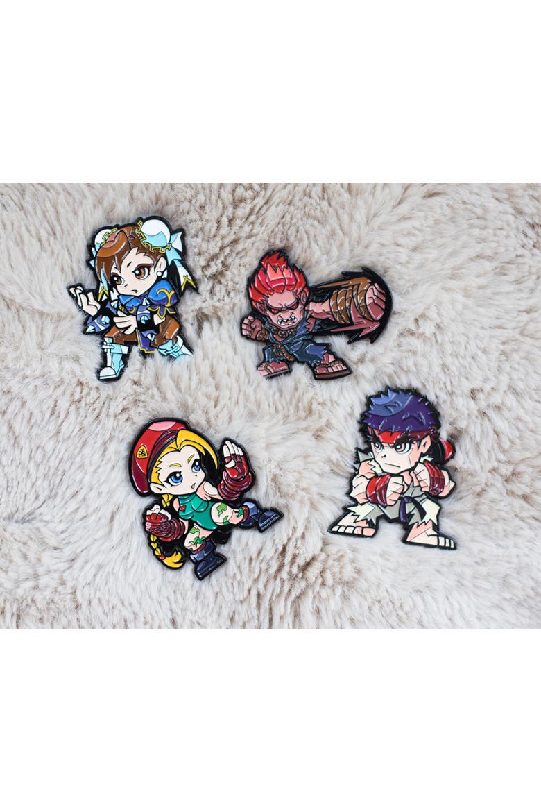 Street Fighter Characters 4-Piece Enamel Pin Set | Toynk Exclusive, Alternate, color, Yellow