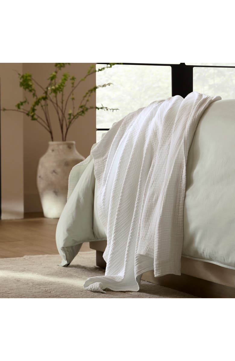 Boll & Branch Dream Throw Blanket, Alternate, color, White