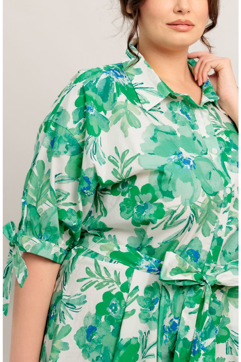 Print Midi Dress, Alternate, color, IVORY/ GREEN