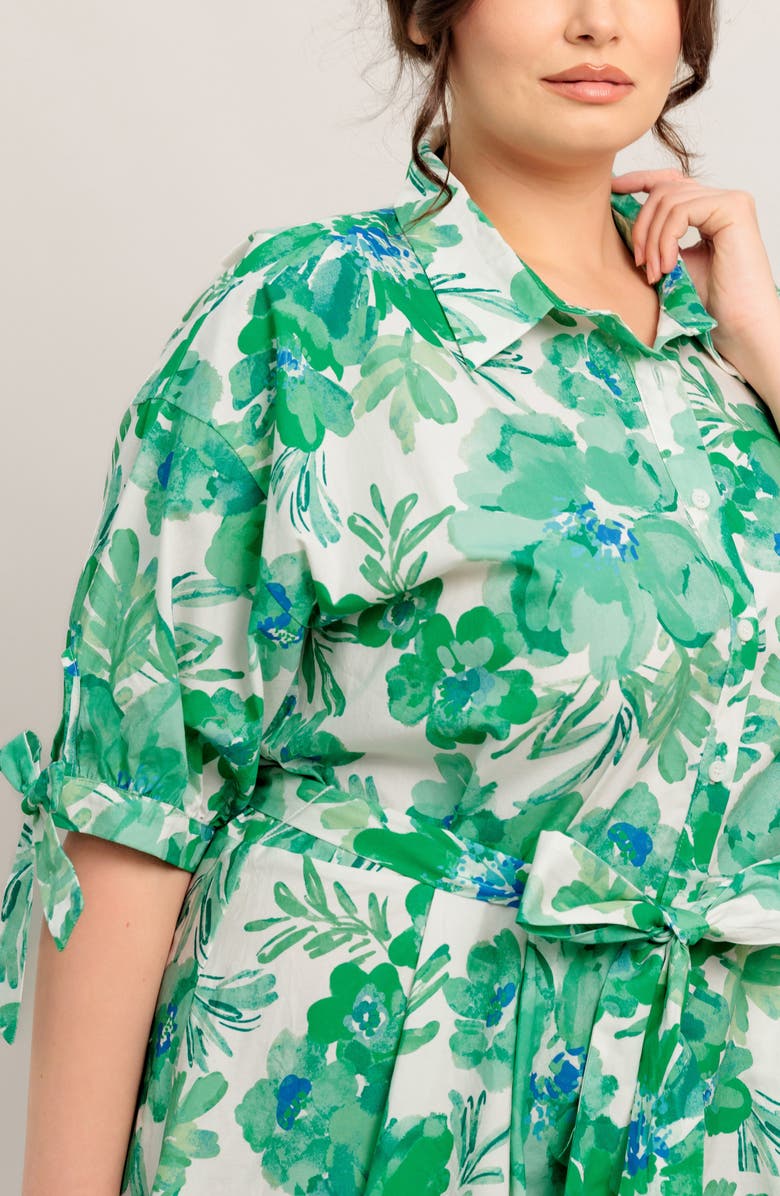 FLYING TOMATO Print Midi Dress, Alternate, color, Ivory/ Green