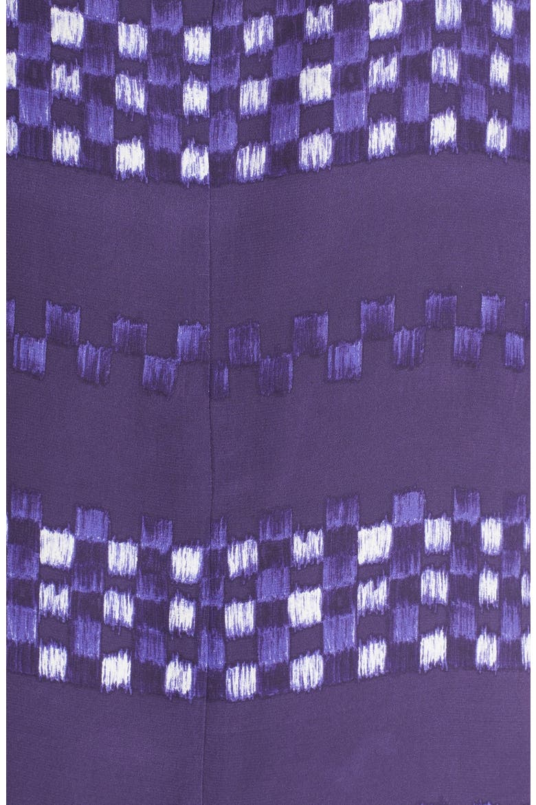 'Aubrey' Grid Stripe Silk Shift Dress, Alternate, color, ULTRAMARINE