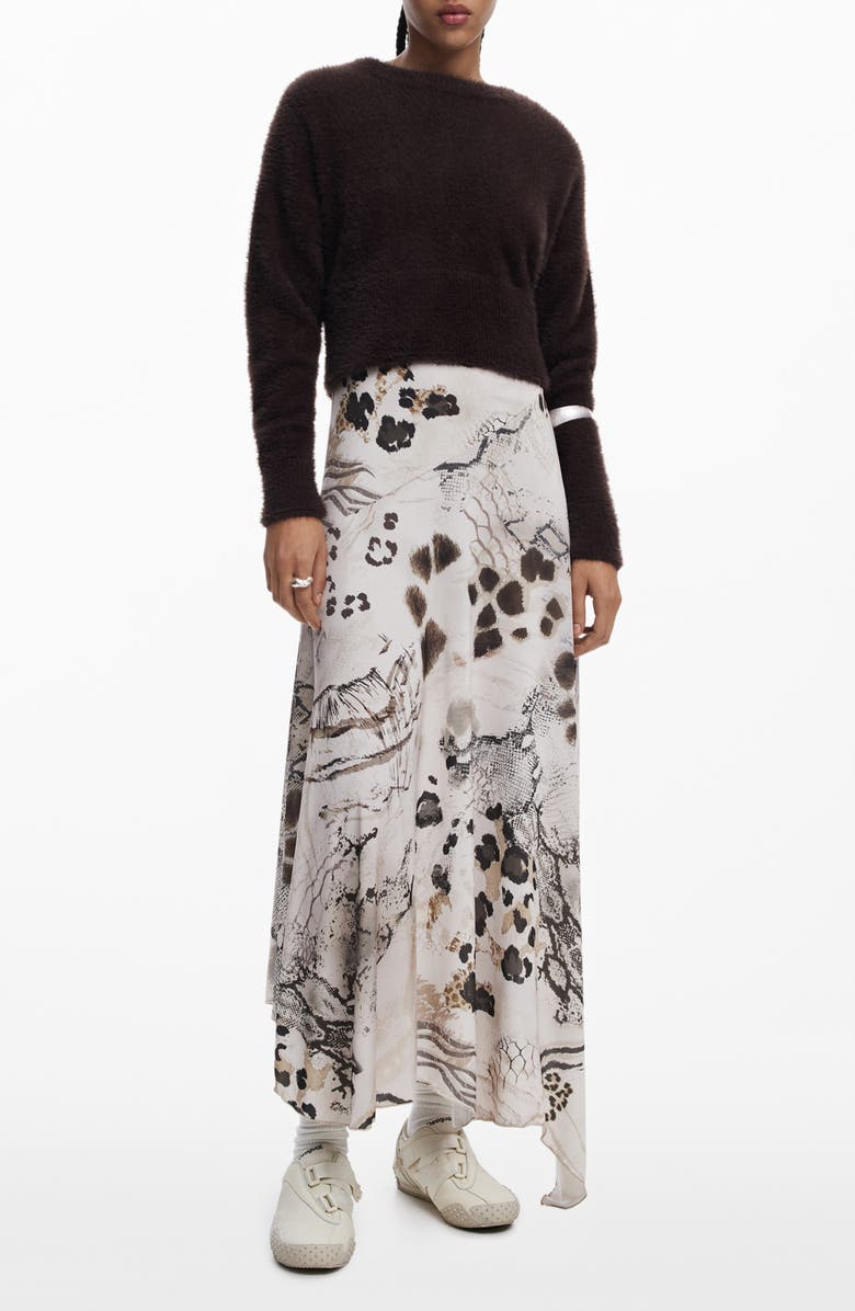 Desigual Drape Asymmetric Maxi Dress, Main, color, 