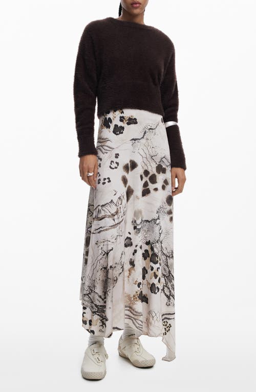 Desigual Drape Asymmetric Maxi Dress In Multi