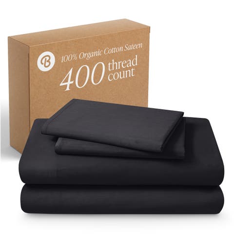 400 Thread Count Organic Cotton Sateen Sheet Set - Split Head King