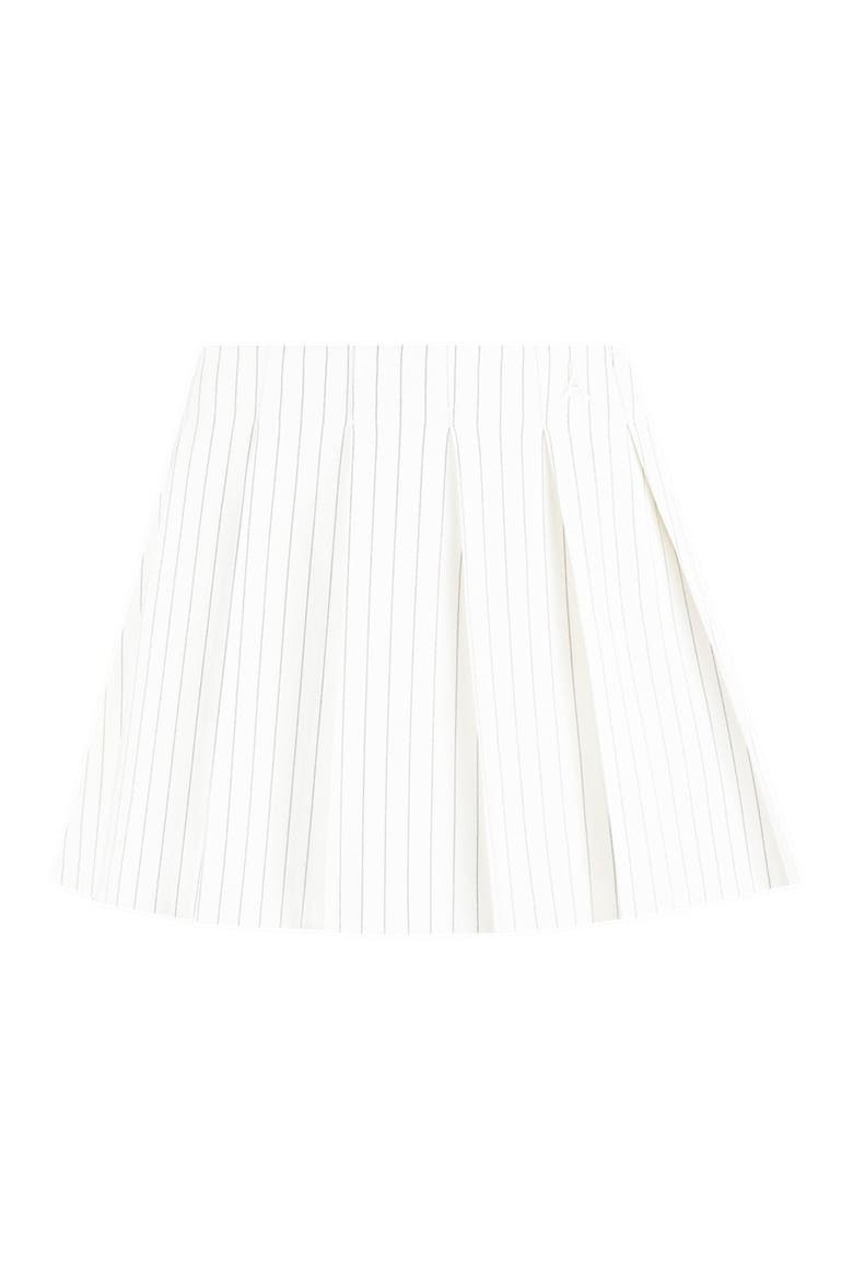 Rina Pinstripe Pleated Skort, Alternate, color, White