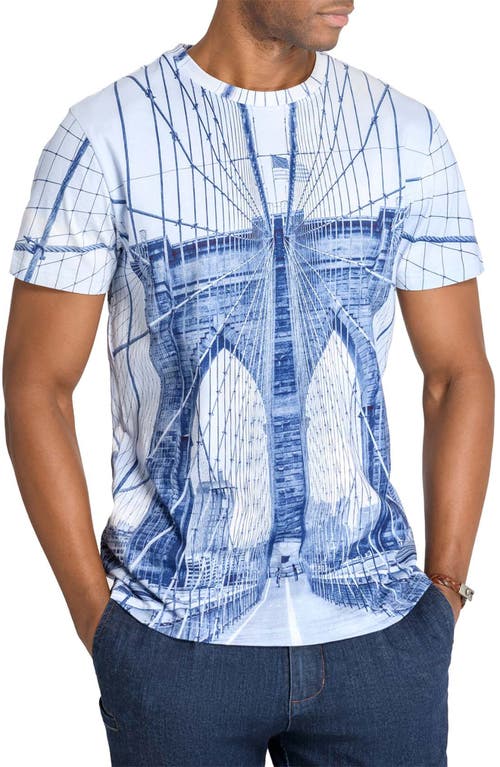 Brooklyn Brigade Brooklyn Bridge T Shirt Crew In Blue