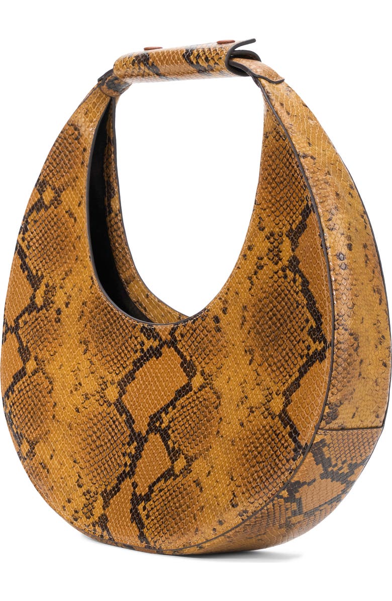 STAUD Moon Snakeskin Embossed Leather Top Handle Tote, Alternate, color, Snake