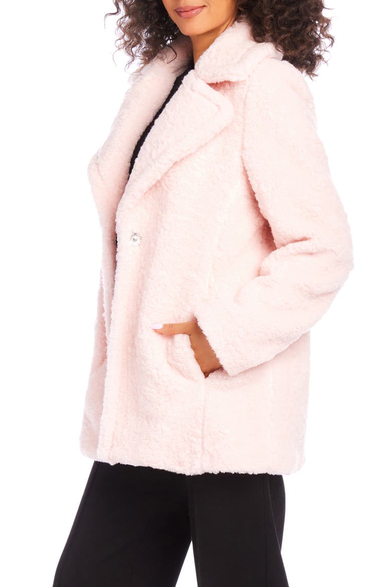Faux Shearling Coat, Alternate, color, PINK