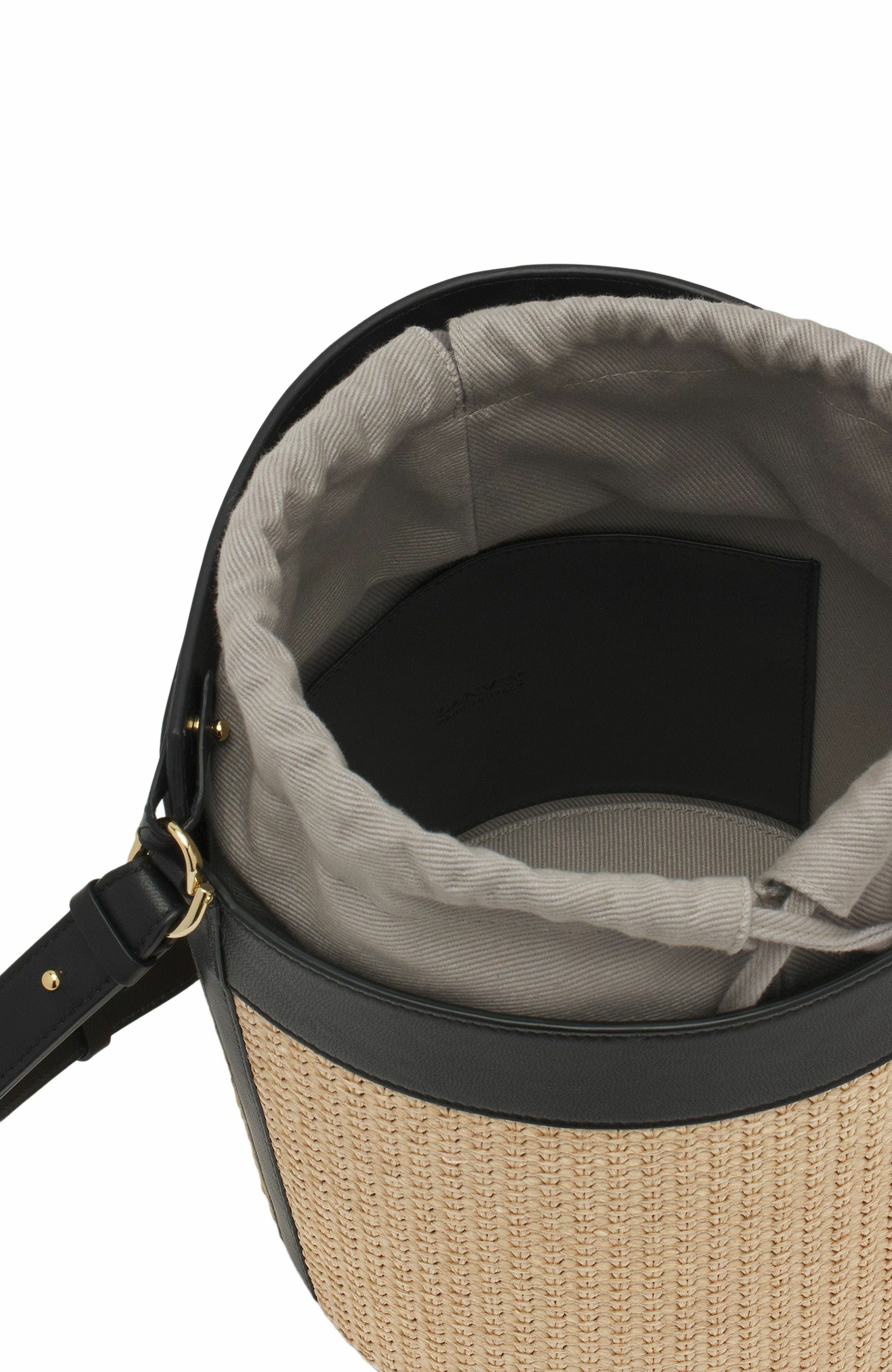 Lanvin Séquence Raffia Bucket Bag, Alternate, color, 