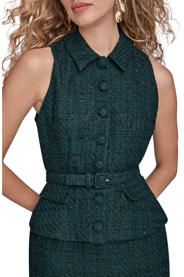 Tweed Top & Midi Skirt Set, Alternate, color, HUDSON