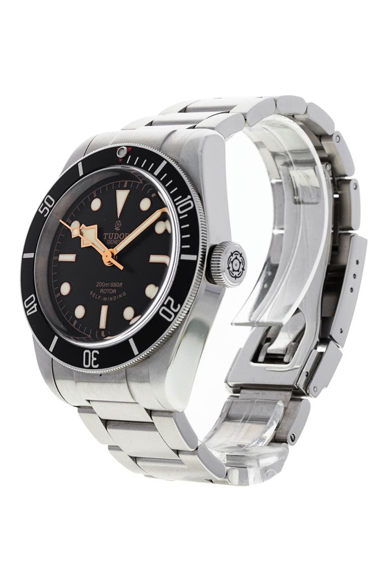 Tudor Preowned 2016 Heritage Black Bay 79220N Bracelet Watch, 41mm, Alternate, color, BLACK/SILVER