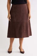 Nordstrom A-Line Suede Midi Skirt