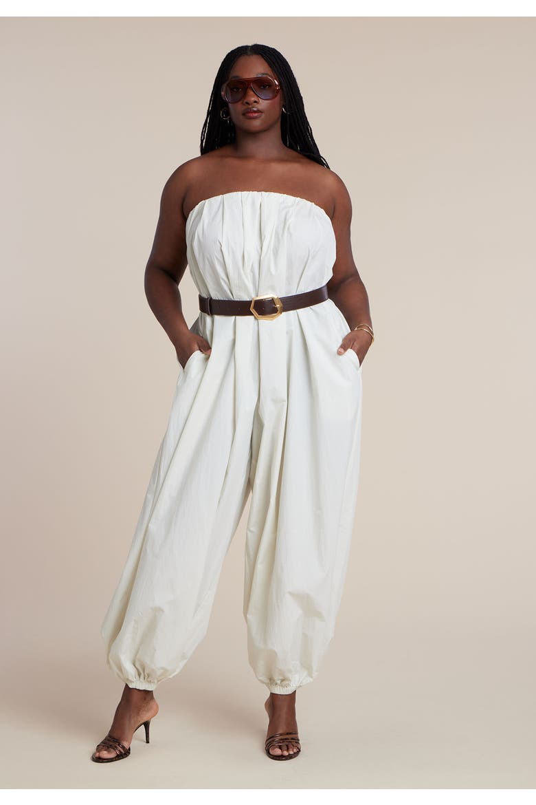 Belted Balloon Jumpsuit, Alternate, color, COCONUT MILK