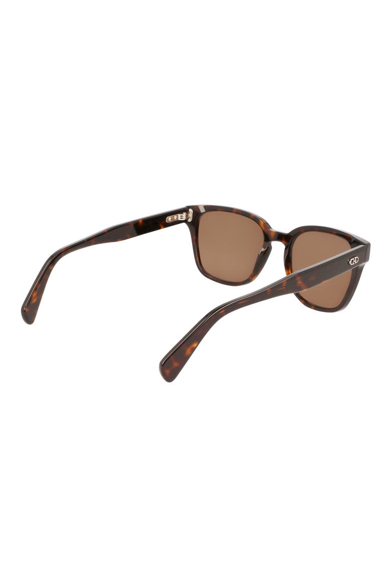 Gancini 55mm Rectangular Sunglasses, Alternate, color, TORTOISE