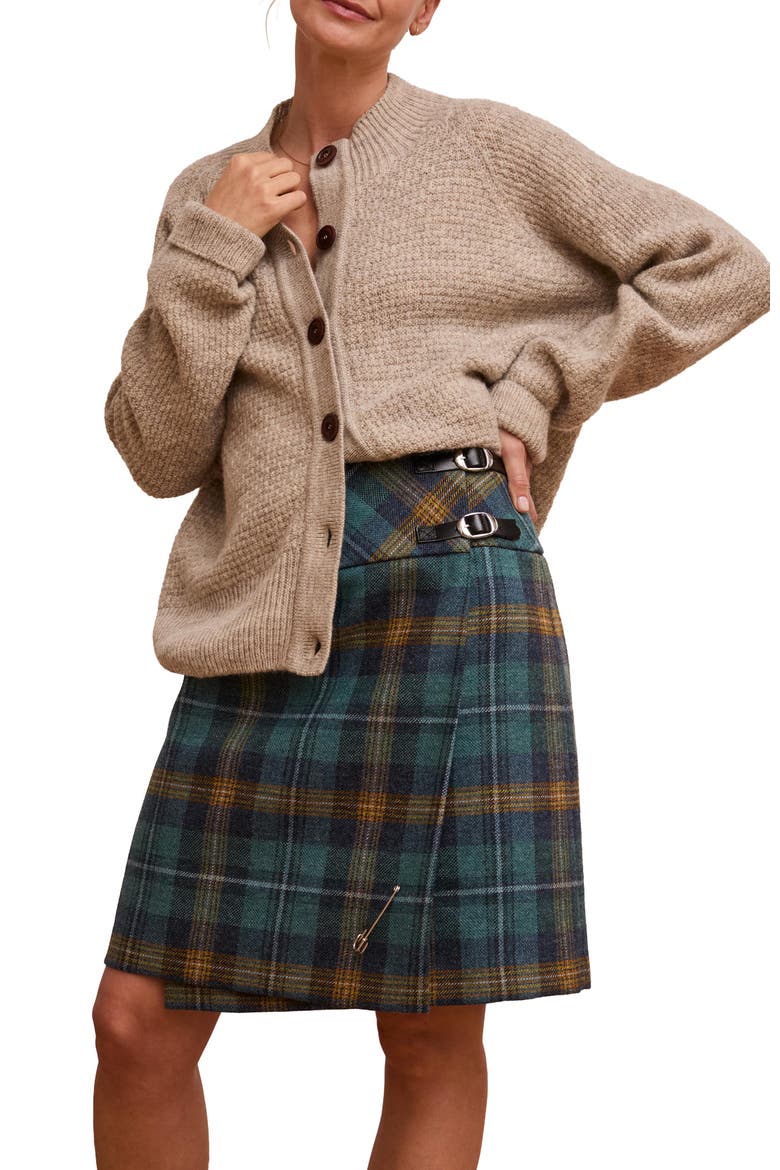 The Celt Kilt, Alternate, color, Teal / Ochre Tartan