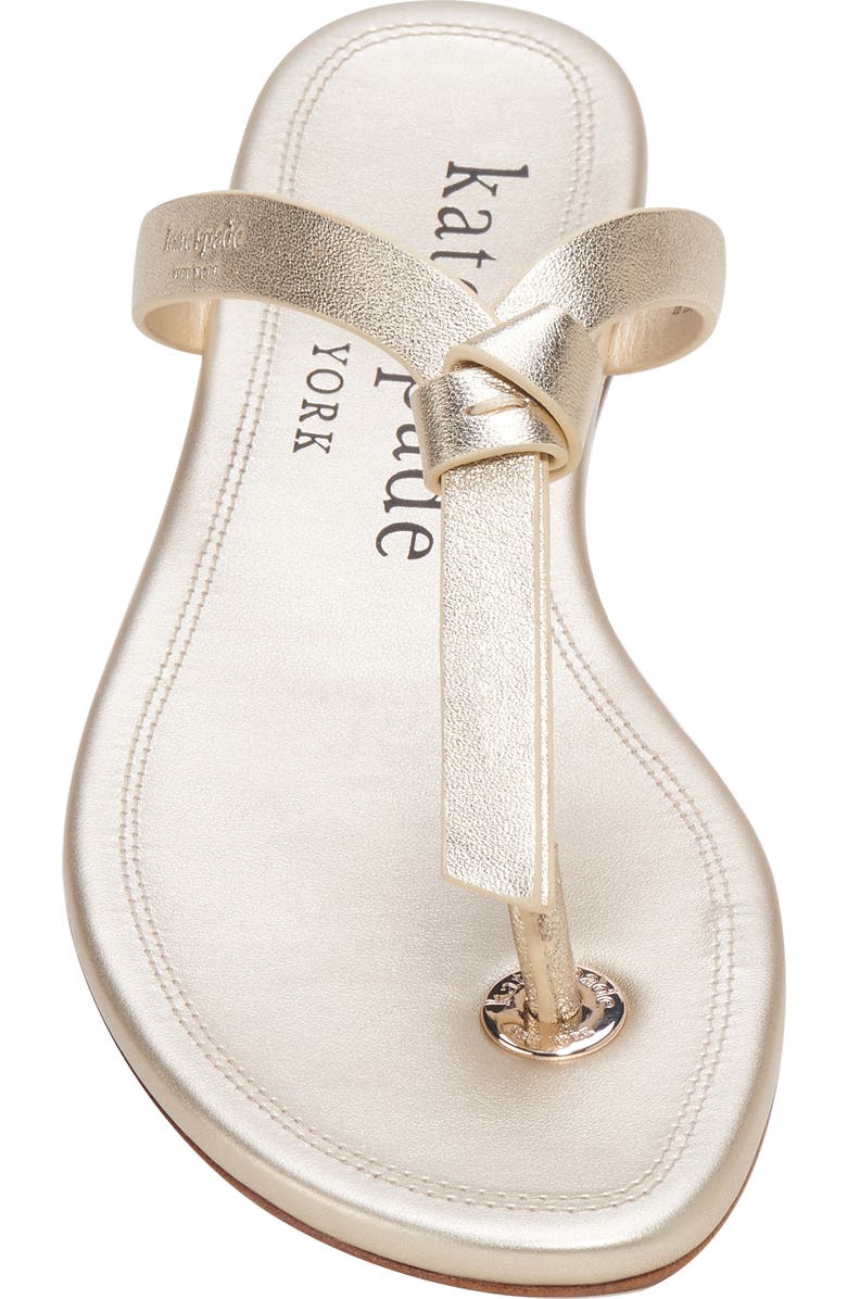 Kate Spade New York knott flip flop, Alternate, color, Pale Gold