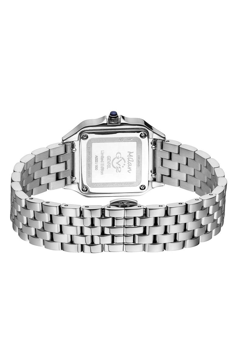 GV2 Women's Milan Diamond Dial Bracelet Watch, 27.5mm, Alternate, color, Silver