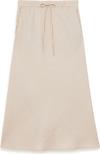 【海外限定】REISSスカート☆Roxi Pure Linen Skirt, Neutral Buy Reiss Neutral Roxi Slip Midi Skirt from Next USA