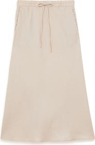 【海外限定】REISSスカート☆Roxi Drawstring-Waist Linen Maxi Reiss Roxi Drawstring Waist Linen Midi Skirt | Nordstrom