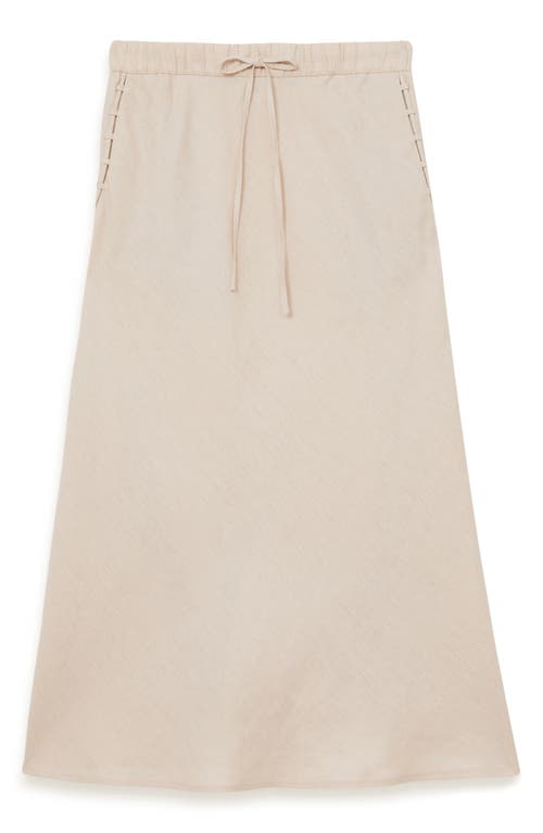 Reiss Womens Neutral Roxi Drawstring-waist Linen Maxi Skirt