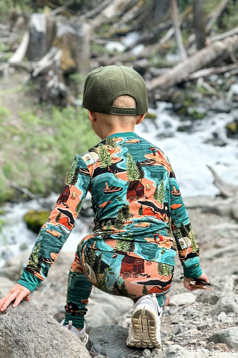 Lake Days 2 Piece Pajama Set, Alternate, color, Teal