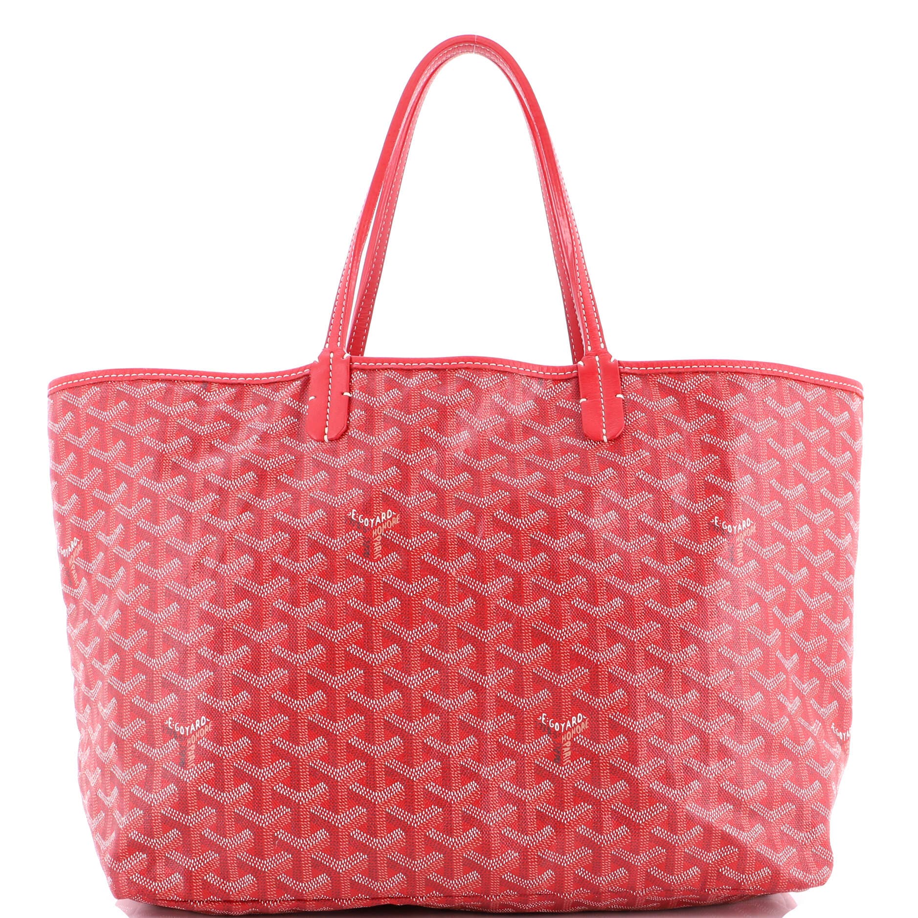 Pre-owned Goyard  Goyard Saint Louis Tote Coated Canvas Gm In Red