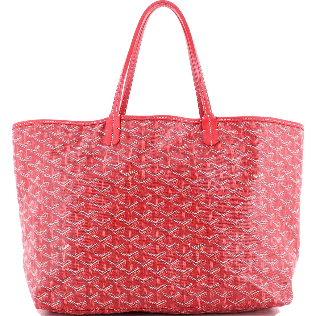Pre-owned Goyard Goyard Saint Louis Tote Coated Canvas Gm In Red