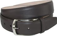 CrookhornDavis Men's Borgo Boxcalf Dress Belt with Solid Brass Buckle