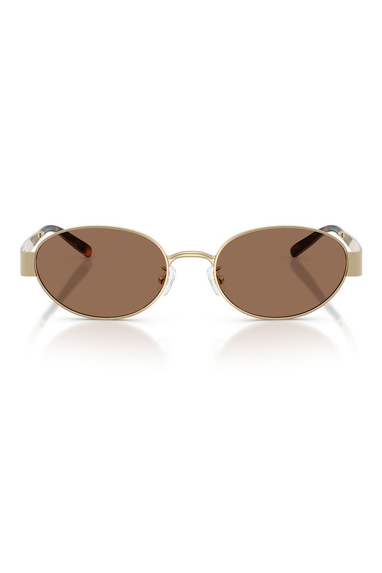 54mm Oval Sunglasses, Main, color, SHINY LIGHT GOLD / DARK BROWN